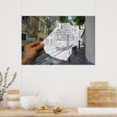 VS-Kamera - Lissabon-Straßenbahn Poster (Küche)