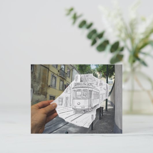 VS-Kamera - Lissabon-Straßenbahn Postkarte (Stehend Vorderseite)