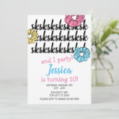 VSCO Girl Birthday Party Einladung (Stehend Vorderseite)