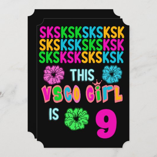 VSCO Girl Geburtstagsparty Einladung (Vorne/Hinten)