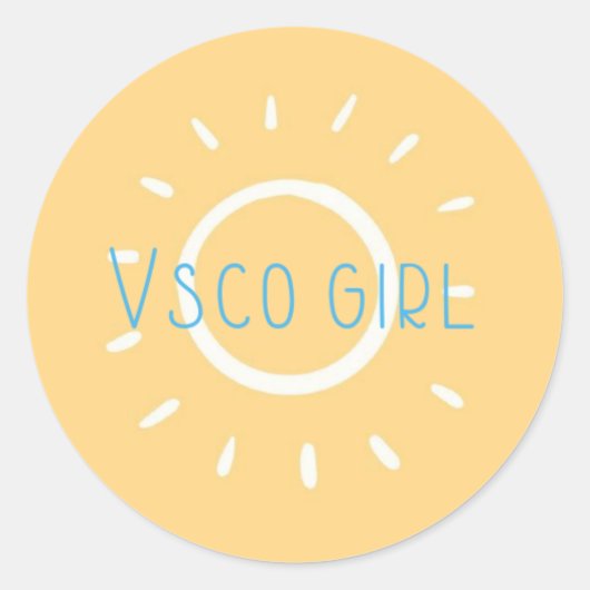 vsco girl runder aufkleber (Vorderseite)