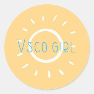 vsco girl runder aufkleber