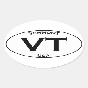 VT - Oval-Logo Vermonts USA Ovaler Aufkleber
