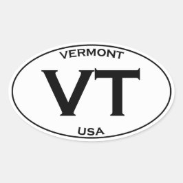VT - Oval-Logo von Vermont USA Ovaler Aufkleber