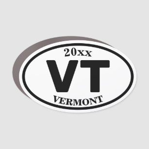 VT Vermont Do-VT 2 Letter Custom Oval Auto Magnet