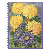 VTG Botanical Asters & Coneflowers SpiralNotebook Notizblock (Vorderseite)