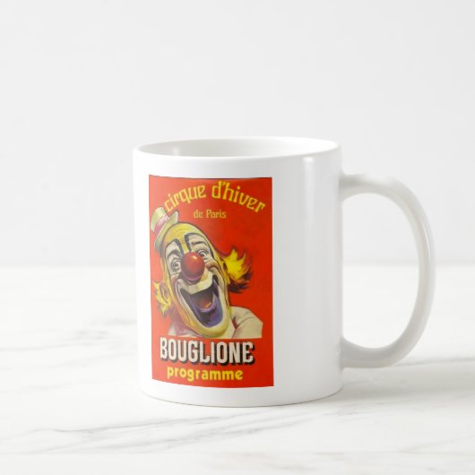 Vtg Clown-Zirkus-Plakat-Kaffee-Tasse Cirque Kaffeetasse (Rechts)