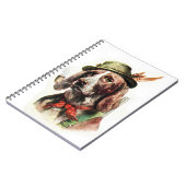 VTG Dog mit Pipe Spiral Notebook Notizblock (Linke Seite)