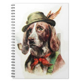 VTG Dog mit Pipe Spiral Notebook Notizblock (Vorderseite)