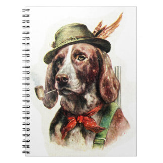 VTG Dog mit Pipe Spiral Notebook Notizblock