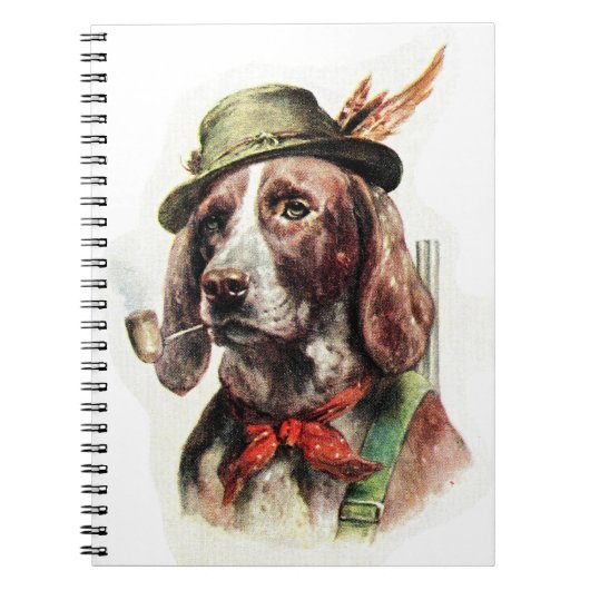VTG Dog mit Pipe Spiral Notebook Notizblock (Vorderseite)