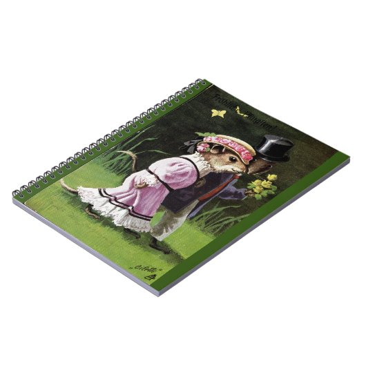 VTG Romantic Mouse Couple Spiral Notebook Notizblock (Linke Seite)