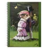 VTG Romantic Mouse Couple Spiral Notebook Notizblock (Vorderseite)