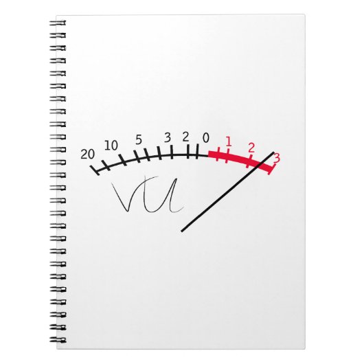 VU-Meter Schallpegel Studio Notizblock (Vorderseite)