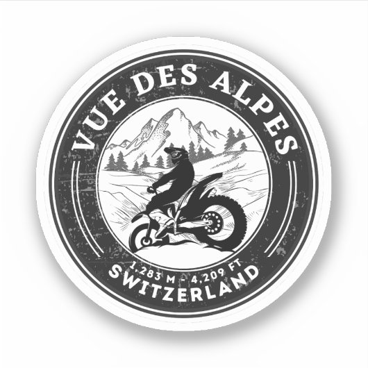 Vue des Alpes - Schweiz/Alpen Aufkleber (Vorderseite)