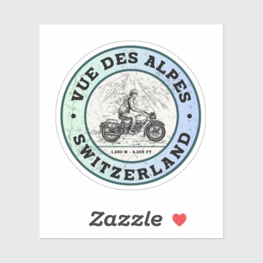 Vue des Alpes - Schweiz/Alpen Aufkleber (Blatt)