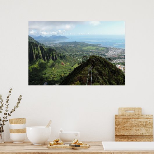 Vue des Treppenweg zum Himmel (Hawaii) Poster (Küche)