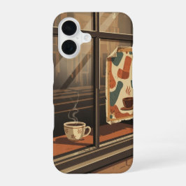 Vue sur la Fenêtre du Café iPhone 16 Hülle