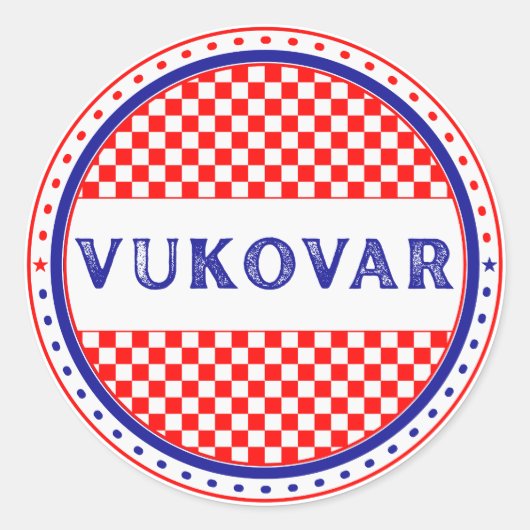 Vukovar City Pride Emblem – Croatian Identity Runder Aufkleber (Vorderseite)