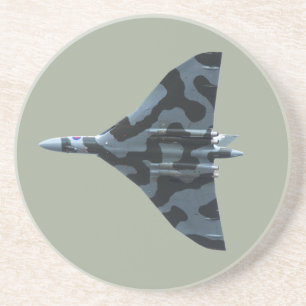 Vulcan bomber in flight sandstein untersetzer