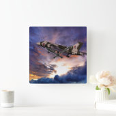 Vulcan Take Off Quadratische Wanduhr (Zuhause)