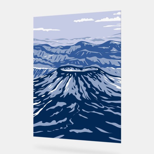 Vulkan Aniakchak Acrylschild (Winkel)