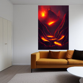 Vulkan, Berg und Lava | AI Art Poster