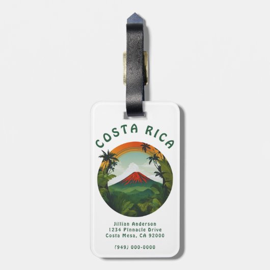 Vulkan Costa Rica Gepäckanhänger (Rückseite vertikal)