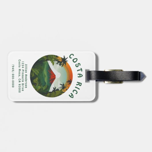 Vulkan Costa Rica Gepäckanhänger (Rückseite horizontal)