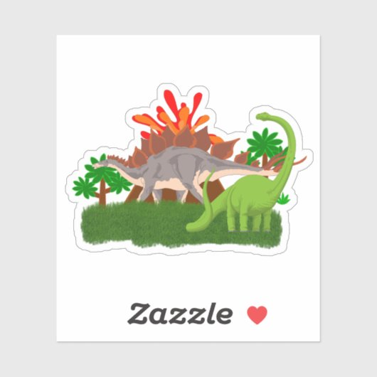 Vulkan Dinosaurier - Ausbruch der prähistorischen  Aufkleber (Blatt)