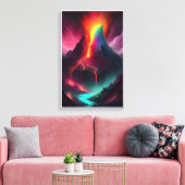 Vulkan Eruption Didgital Art Leinwanddruck (Insitu (Wohnzimmer))