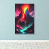 Vulkan Eruption Didgital Art Leinwanddruck (Insitu (Holzboden))