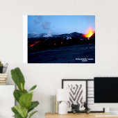 Vulkan Fimmvörðuháls in Island Poster (Heimbüro)