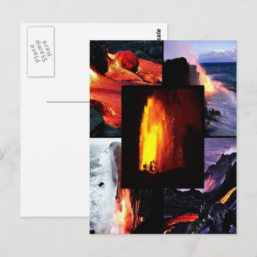 Vulkan Hawaiian Lava Postkarte (Vorne/Hinten)