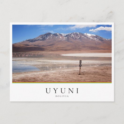 Vulkan in einer Landschaft von Altiplano, Uyuni, B Postkarte (Vorderseite)