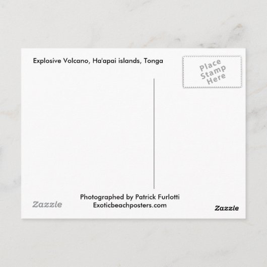 Vulkan, Inseln Ha'apai, Tonga Postkarte (Rückseite)