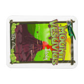 Vulkan Monte Vesuvius Italienischer Cartoon Magnet (Horizontal)