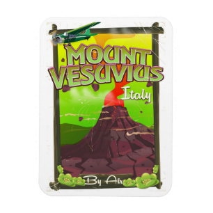 Vulkan Monte Vesuvius Italienischer Cartoon Magnet