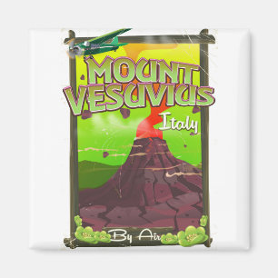 Vulkan Monte Vesuvius Italienischer Cartoon Magnet
