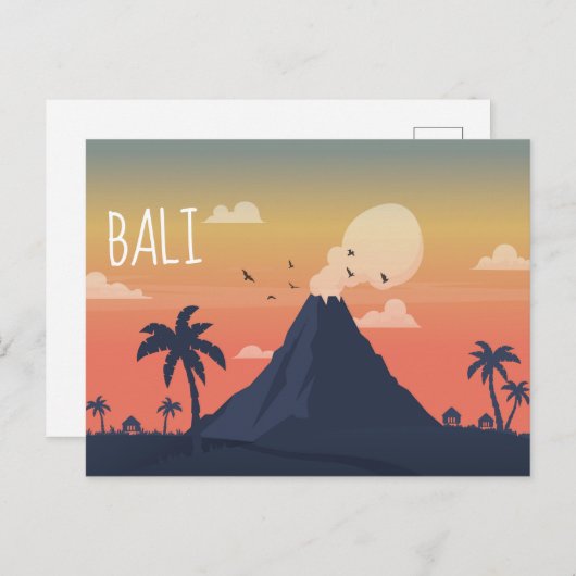 Vulkan Mountain Scene Designer Postkarte (Vorne/Hinten)