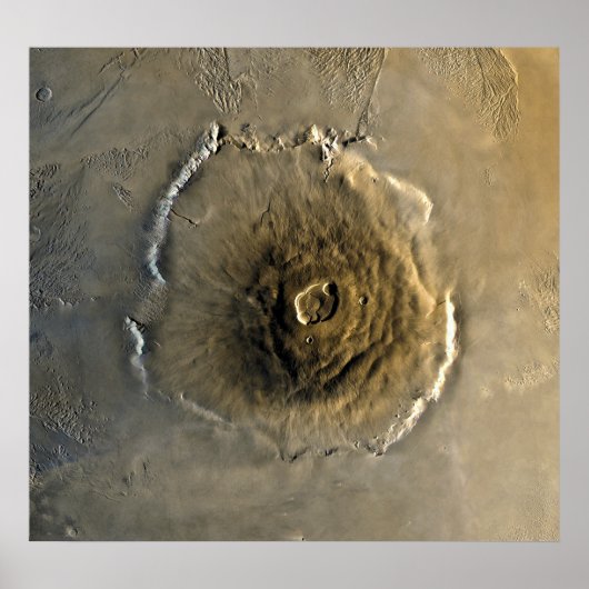 Vulkan Olympus Mons auf Mars Poster (Vorne)