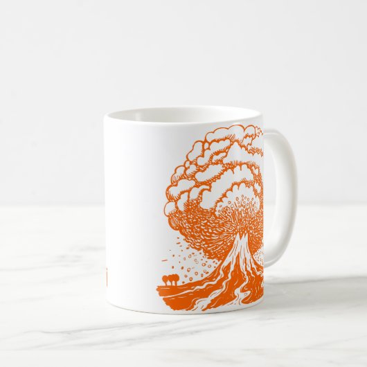 Vulkan - Orange Kaffeetasse (VorderseiteRechts)