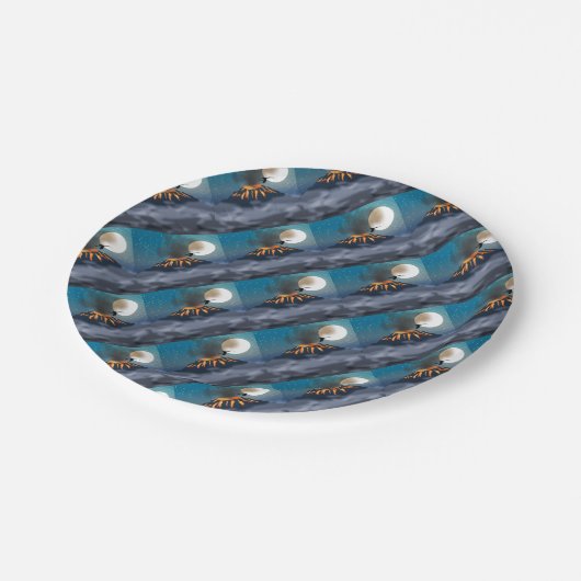 Vulkan Pappteller (Schrägansicht)