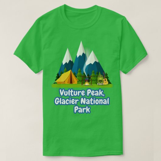 Vulkan Peak Glacier Nationalpark T-Shirt (Design vorne)