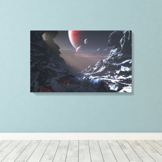 Vulkan (Schnee) Leinwanddruck (Insitu (Holzboden))