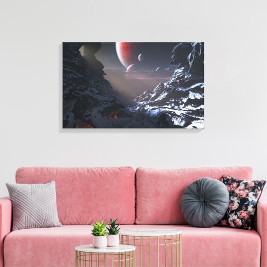 Vulkan (Schnee) Leinwanddruck (Insitu (Wohnzimmer))