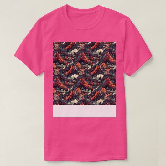 Vulkan Seamless Pattern Gebirgsfeuer Lava Magma T-Shirt (Design vorne)