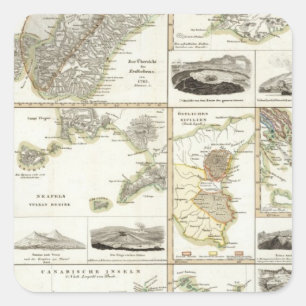 Vulkanaktivität im Atlantik Quadratischer Aufkleber