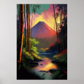 Vulkanausbruch, Blick auf den Fluss Poster (Vorne)