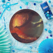 Vulkanausbruch des Vesuv (lebender Vulkan) Pappteller (Party)